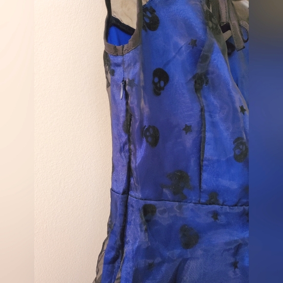 Skull Print 💀 overlay Rockabilly Dress - Size M - Picture 7 of 8